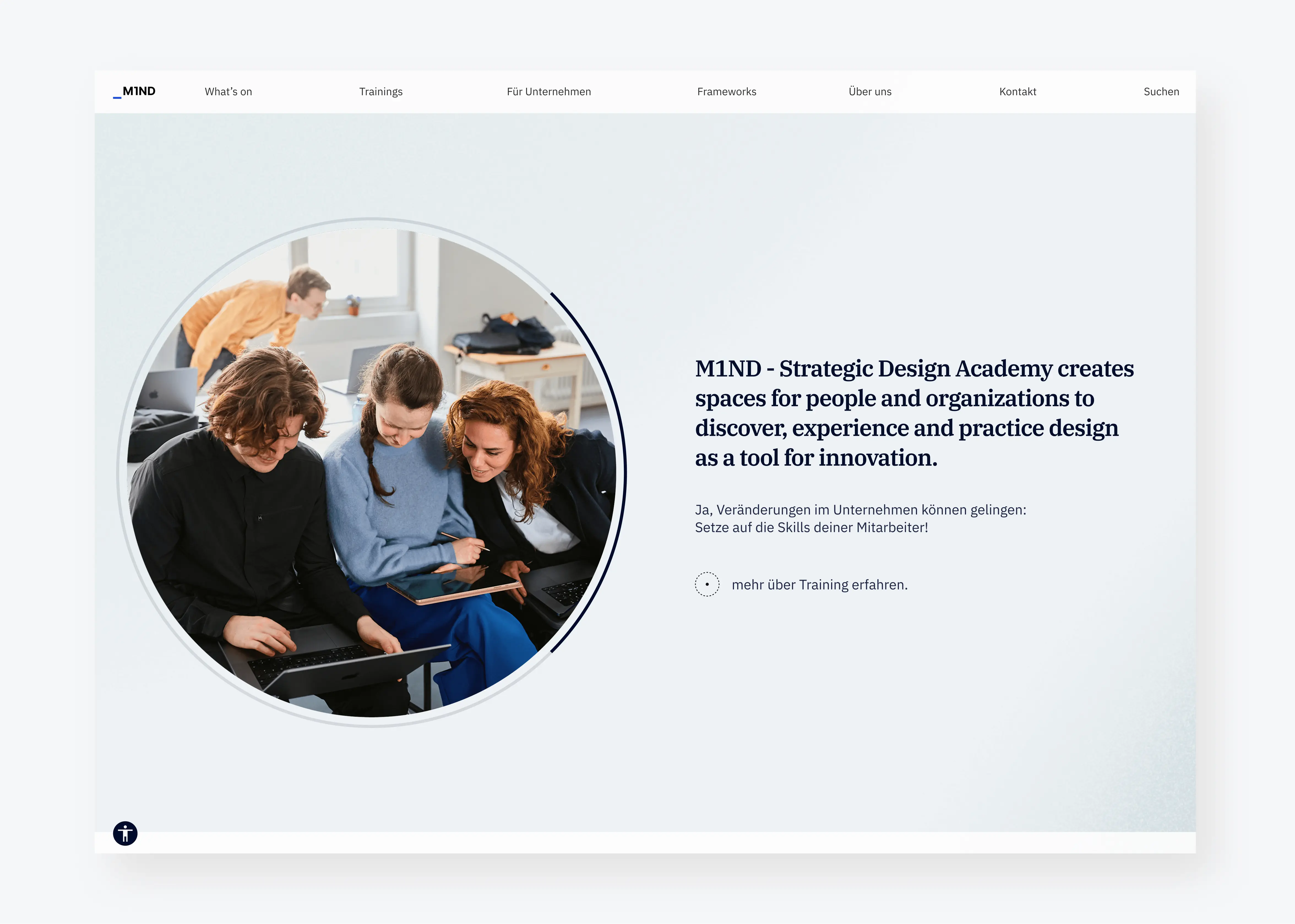 M1ND redesigned website state